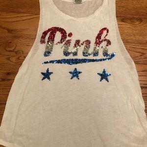 A Victoria’s secret pink, tank top!